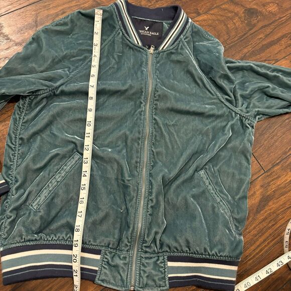 New With Tags American Eagle size Medium Velour Y2K Inspired Bomber Track Jacket - Picture 8 of 10